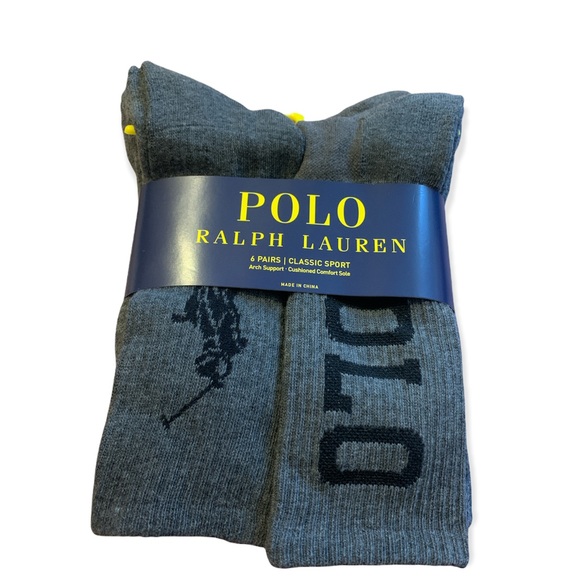 Polo Ralph Lauren 6 Classic Sport Socks- Dual Logo - Picture 1 of 1